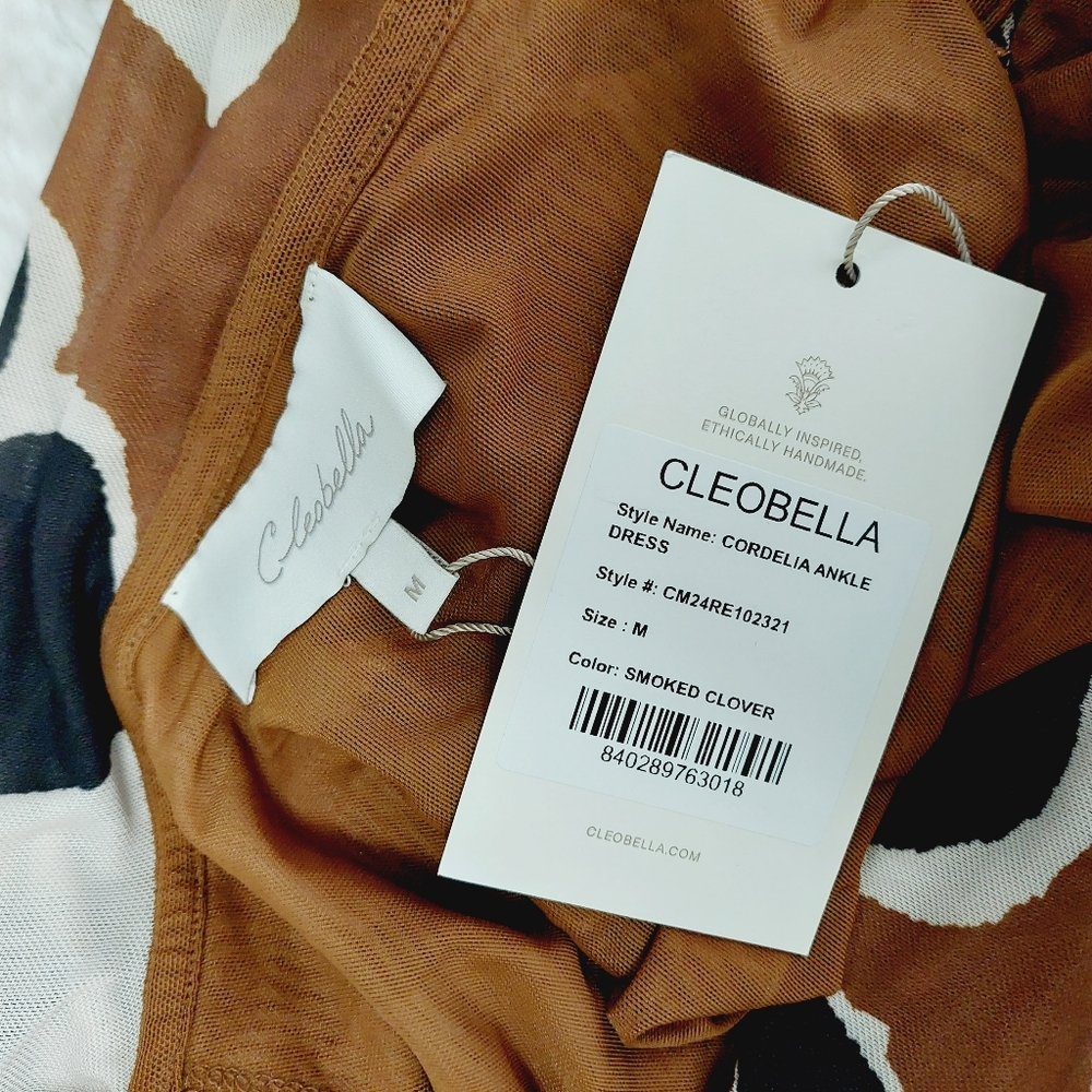 New CLEOBELLA Cordelia in Smoked Clover Off Shoulder Lined Ankle Dress P2953 - Picture 6 of 10